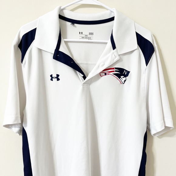 Under Armour Men's New England Patriots White Embroidered Polo Shirt Size Large - Picture 2 of 9
